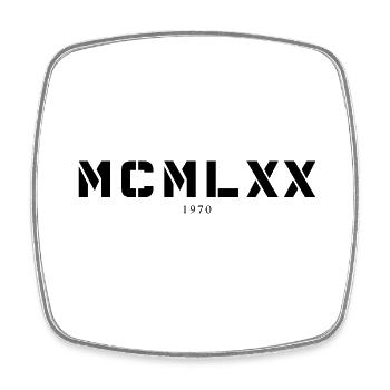 Roman numeral year of birth Made in 1970 - Square fridge magnet - white - Front