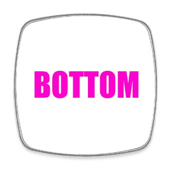 Bottom - Viereckiger Kühlschrankmagnet - Weiß - Vorne