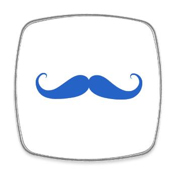 Sensibilisation au cancer de la prostate Moustache - Magnet carré - blanc - Devant