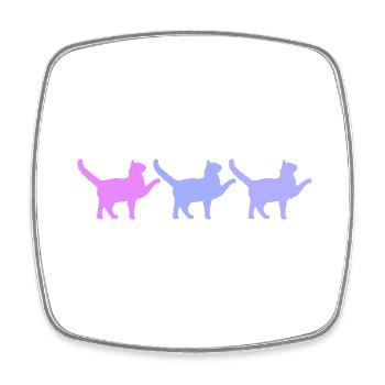 3 Chats Silhouettes Trois Amis Équipe Équipe Groupe - Magnet carré - blanc - Devant