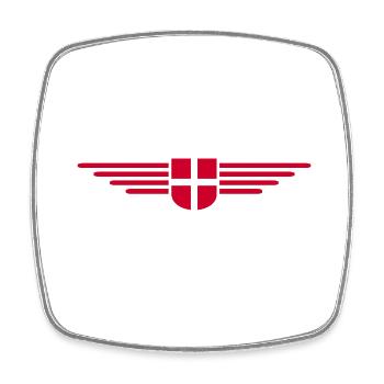 I Love Denmark, T-shirt de tenue design - Magnet carré - blanc - Devant