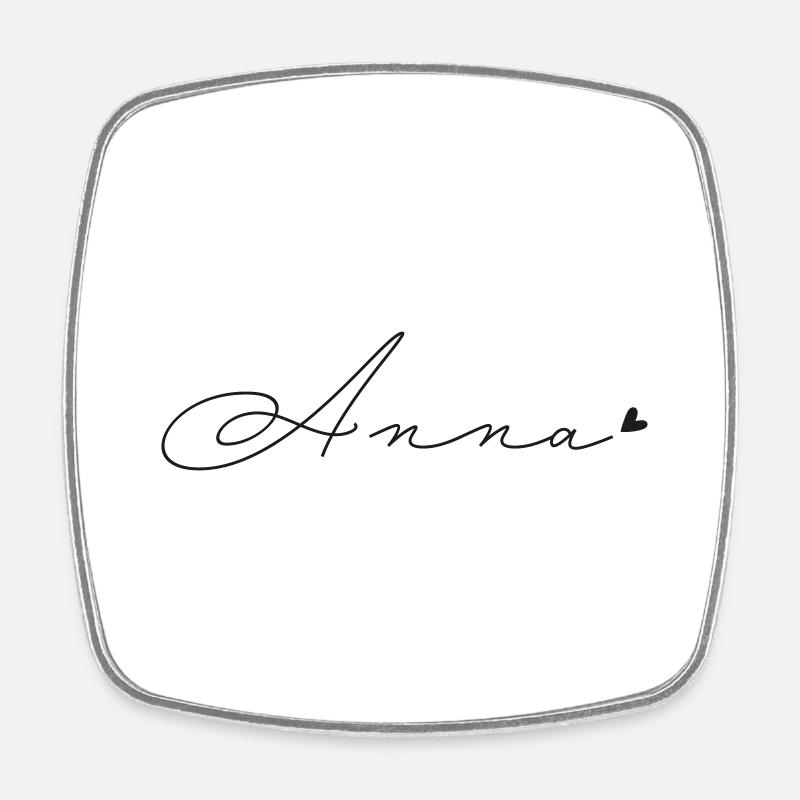 Name Anna - Square fridge magnet - white