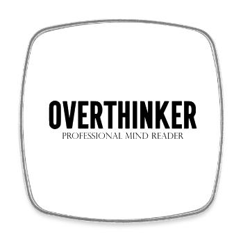 DZ00015 Overthinker Professioneller Gedankenleser - Viereckiger Kühlschrankmagnet - Weiß - Vorne