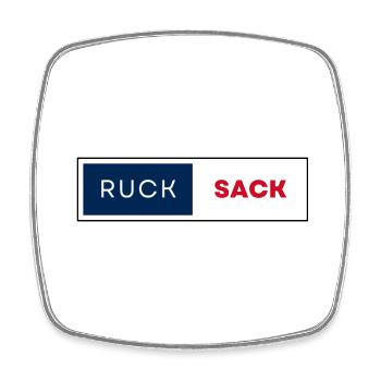 Ruck-Sack-Franzos - Viereckiger Kühlschrankmagnet - Weiß - Vorne