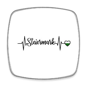 Steiermark Puls Herzlinie - Viereckiger Kühlschrankmagnet - Weiß - Vorne