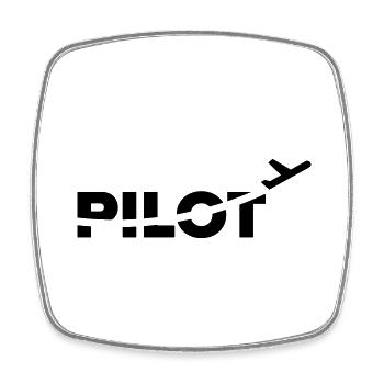 Pilot - Viereckiger Kühlschrankmagnet - Weiß - Vorne