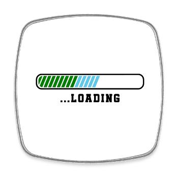 Loading - Square fridge magnet - white - Front