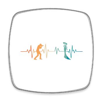 Heartbeat Photography - Geschenkidee - Viereckiger Kühlschrankmagnet - Weiß - Vorne