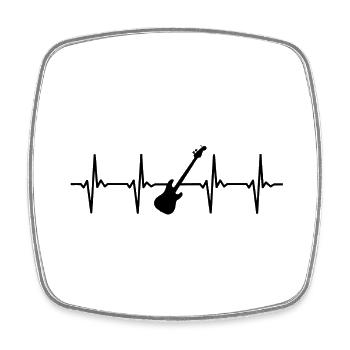 J’adore jouer de Guitar Heartbeat - Music Design - Magnet carré - blanc - Devant