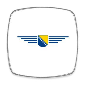 Bosnien & Herzegowina T-Shirt - Viereckiger Kühlschrankmagnet - Weiß - Vorne