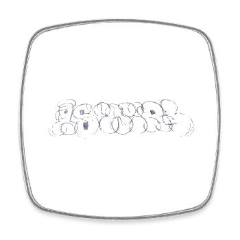 Throw up T-Shirt - Square fridge magnet - white - Front