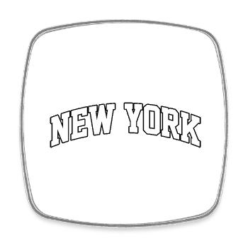 New York logo: Collegiate design with urban style - Square fridge magnet - white - Front