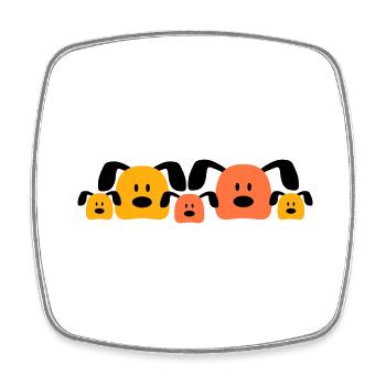 5 Dogs Family Team 3 Children Parents Mom Dad Sweet - Square fridge magnet - white - Front