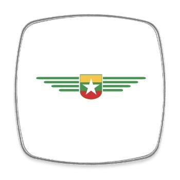 T-shirt Myanmar – Une touche de tradition - Magnet carré - blanc - Devant
