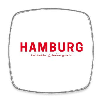T-shirt Hambourg – Hafenstadt-Style - Magnet carré - blanc - Devant