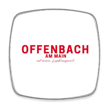 Offenbach T-Shirt – Für echte Fans - Viereckiger Kühlschrankmagnet - Weiß - Vorne