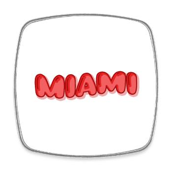 Vacances Miami - Magnet carré - blanc - Devant
