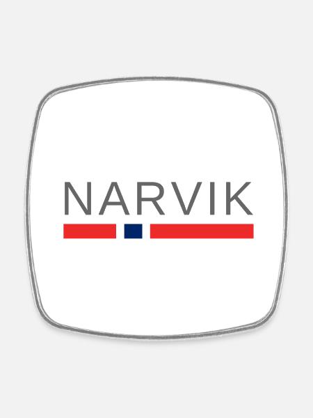 Narvik Norwegen - Viereckiger Kühlschrankmagnet - Weiß