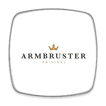 Armbruster Original Familienlogo - Viereckiger Kühlschrankmagnet - Weiß - Vorne
