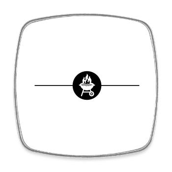 Grill Symbol Grilling Line - Square fridge magnet - white - Front