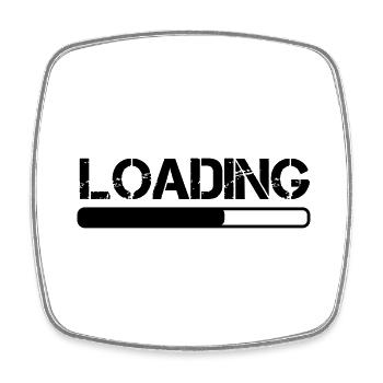 Loading - Square fridge magnet - white - Front