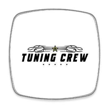 Tuning Crew Car - Magnet carré - blanc - Devant
