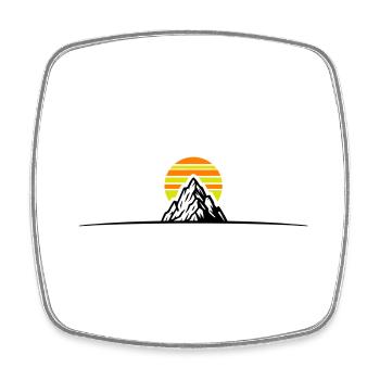 Mountains icon - Square fridge magnet - white - Front