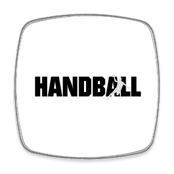 Handball Schriftzug - Viereckiger Kühlschrankmagnet - Weiß - Vorne