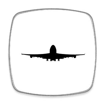 Flugzeug - Viereckiger Kühlschrankmagnet - Weiß - Vorne