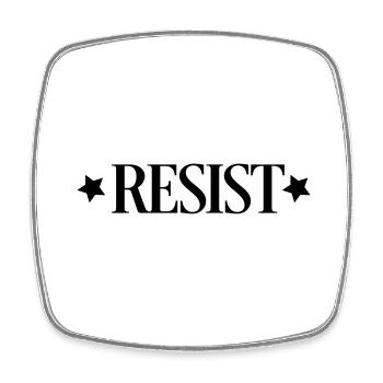 resist - Viereckiger Kühlschrankmagnet - Weiß - Vorne