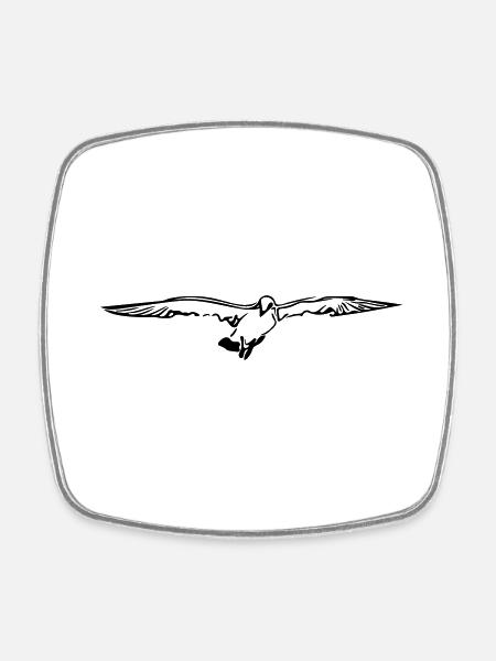 mouette - Magnet carré - blanc