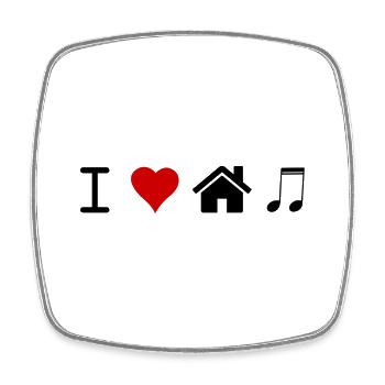 I Love House Music - Viereckiger Kühlschrankmagnet - Weiß - Vorne
