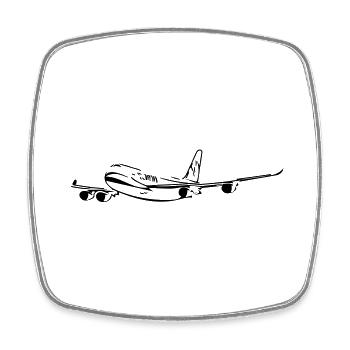 Flugzeug - Viereckiger Kühlschrankmagnet - Weiß - Vorne
