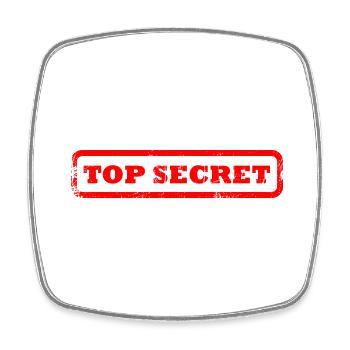 Top Secret symbole timbre conception chemise cadeau - Magnet carré - blanc - Devant
