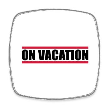 on vacation modus rote balken urlaub ferien spass - Viereckiger Kühlschrankmagnet - Weiß - Vorne