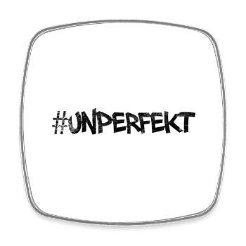 #unperfekt - nicht perfekt - Viereckiger Kühlschrankmagnet - Weiß - Vorne