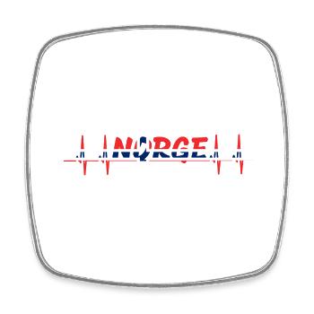 Drapeau de la Norvège coeur battant coeur Oslo UE Europe ECG - Magnet carré - blanc - Devant