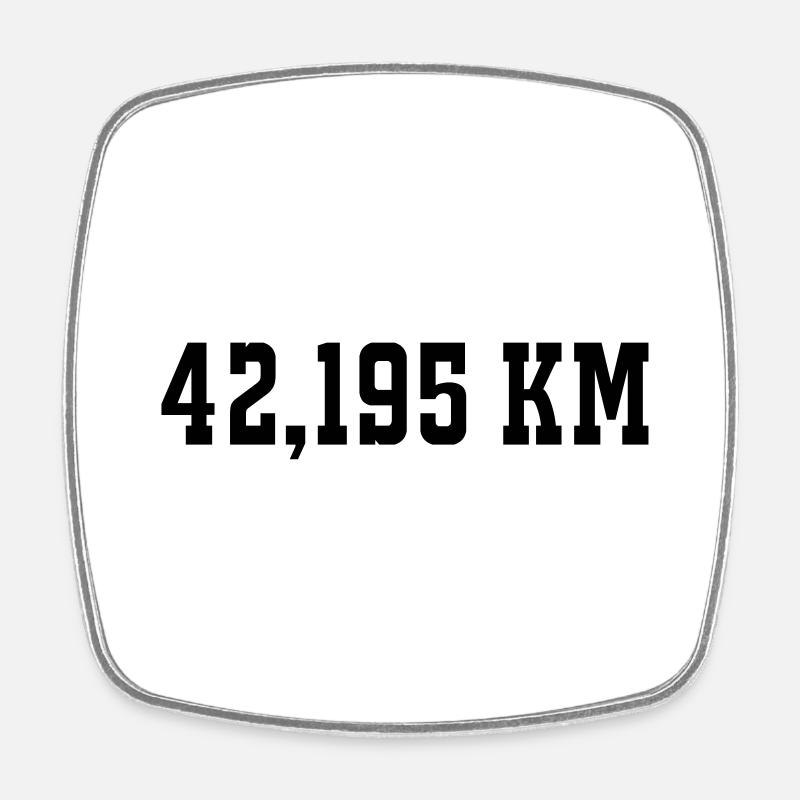 marathon - Magnet carré - blanc
