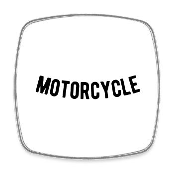 moto - Magnet carré - blanc - Devant