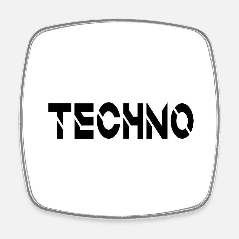 Techno - Viereckiger Kühlschrankmagnet - Weiß