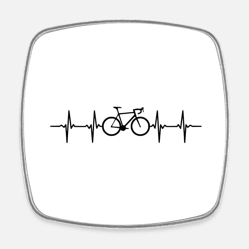 Pulsation cardiaque de vélo de route. cadeau - Magnet carré - blanc