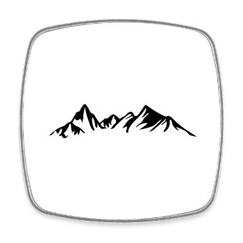 les montagnes - Magnet carré - blanc - Devant
