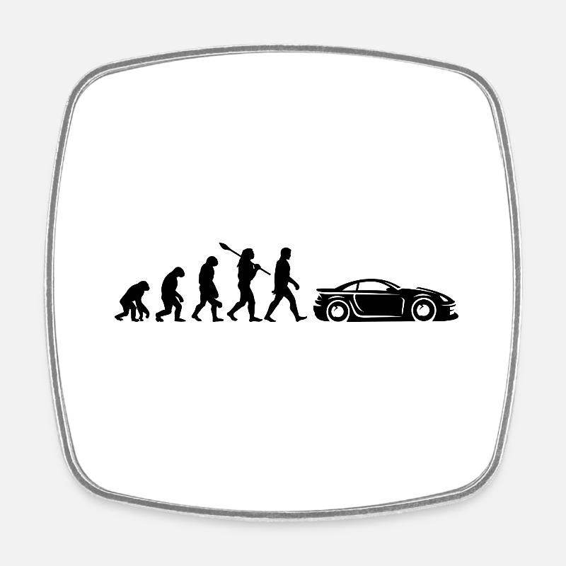 Voiture De Sport évolution - Magnet carré - blanc