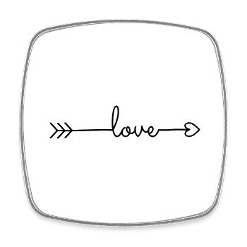Arrow Love Love Heart Heart Arrow - Square fridge magnet - white - Front