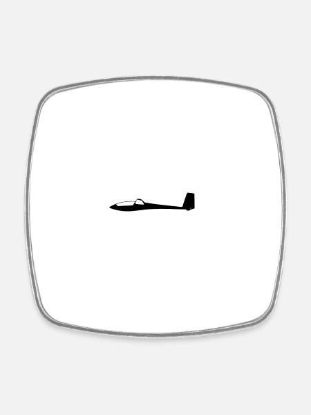 Glider glider flying glider pilot pilot - Square fridge magnet - white