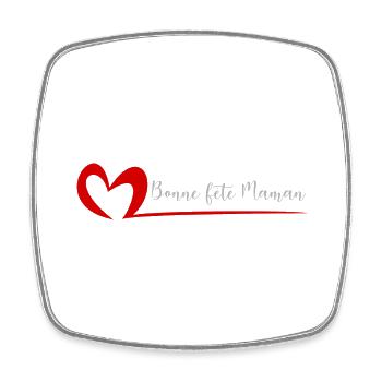 FÊTE DES MÈRES. BONNE FÊTE MAMAN. JE T'AIME MAMAN. - Magnet carré - blanc - Devant