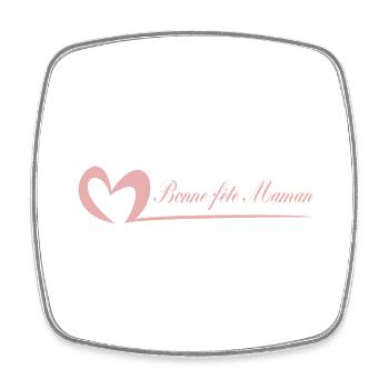 FÊTE DES MÈRES. BONNE FÊTE MAMAN. JE T'AIME MAMAN. - Magnet carré - blanc - Devant