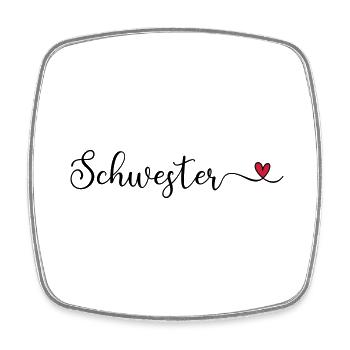 Schwesterherz - Viereckiger Kühlschrankmagnet - Weiß - Vorne