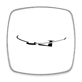 Glider Gliding Glider Glider Pilot Pilot - Square fridge magnet - white - Front