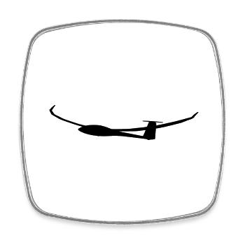 Glider Glider Glider Pilot Pilot - Square fridge magnet - white - Front